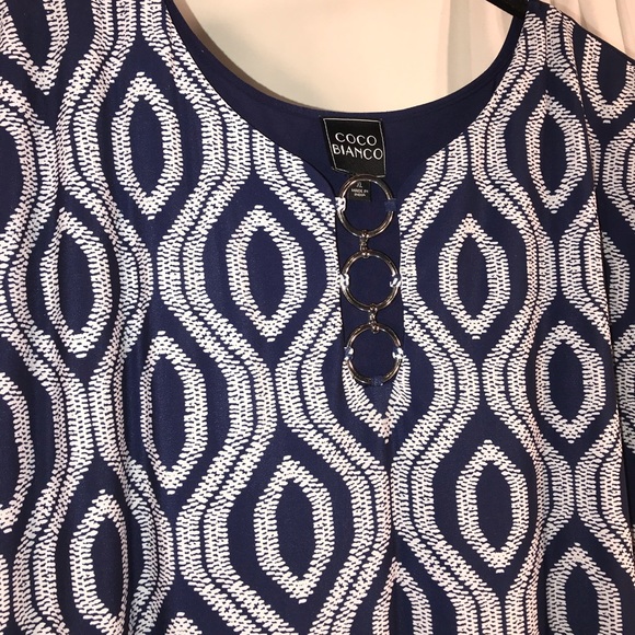 Coco Bianco Navy Sleeveless Tunic Top - Picture 2 of 8
